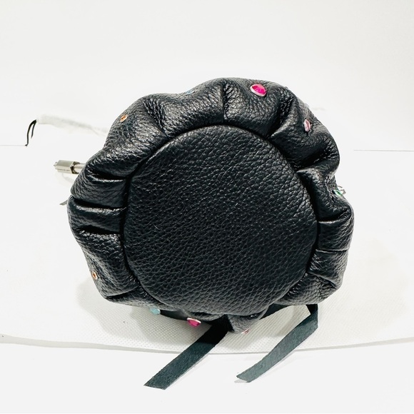 NWT Aimee Kestenberg All My Heart Black Leather Rainbow Rhinestone Heart Bag - Picture 8 of 8